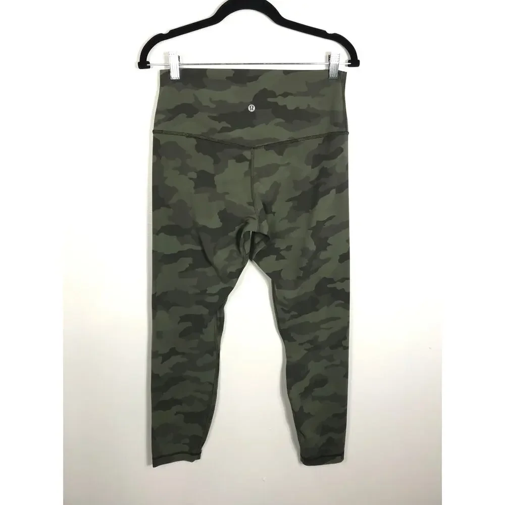 Lululemon Women's 10 Align High Rise Pant 25" Green Camo Leggings Athletic Yoga - Picture 6 of 10